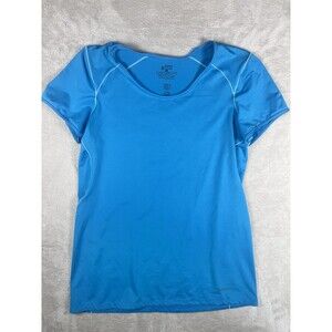 Patagonia Common Thread Women's Size L Short Sleeve Top Blue Athletic Workout